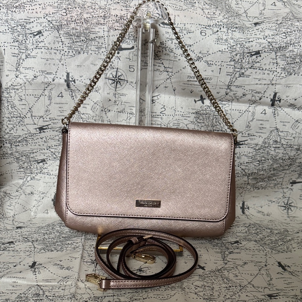 Kate Spade Metallic Shoulder Bag in Rose Gold